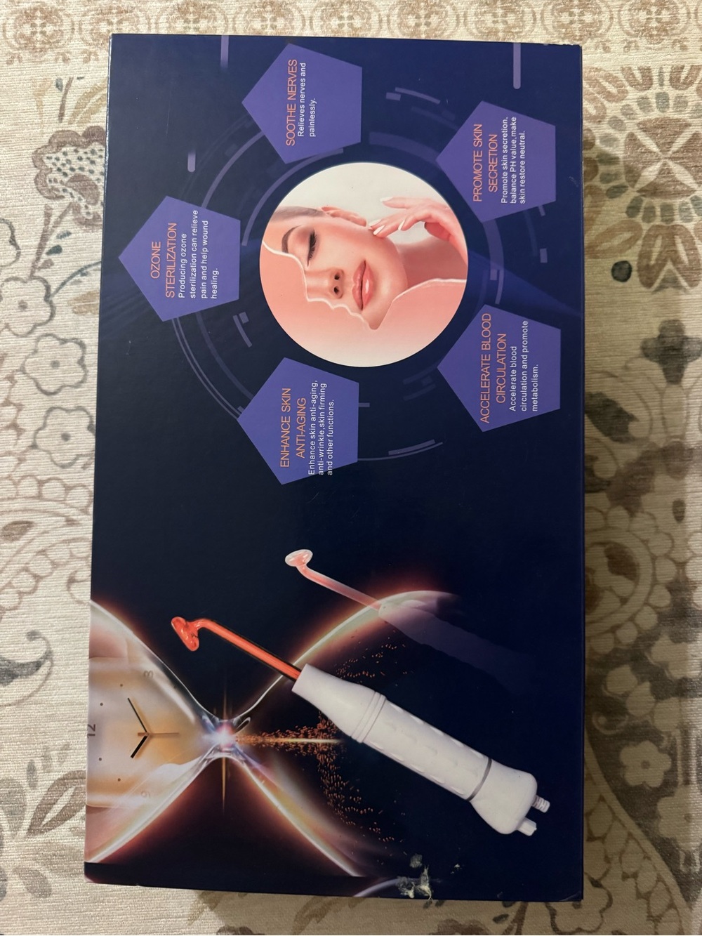 White High F Rrequency Skin Care Wand Portable Machine with 7 Different Tubes
